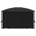 vidaXL Tonnelle avec rideaux 400x300x265 cm Anthracite