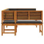 Ensemble de mobilier de jardin 5 pièces avec coussins en acacia