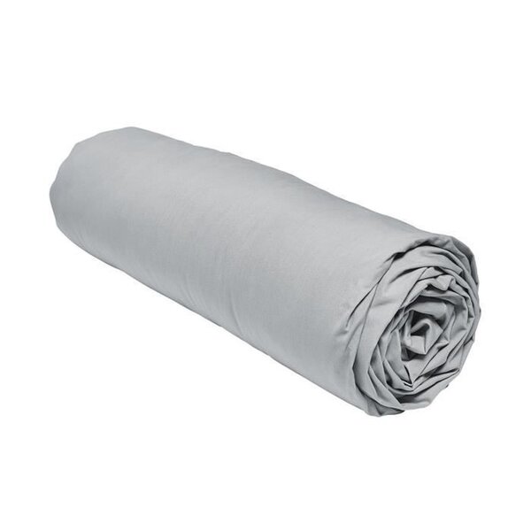 Drap housse - 140 x 200+30 cm - 100  Percale de coton uni - Acier