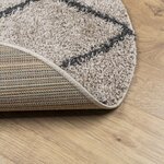 vidaXL Tapis shaggy à poils longs moderne beige et anthracite Ø 100 cm