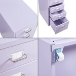 Caisson de bureau armoire meuble de rangement à roulettes avec 5 tiroirs 69 x 28 x 41 cm violet 03_0009110