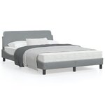 vidaXL Cadre de lit sans matelas gris clair 140x200 cm tissu