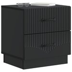 vidaXL Cabinet de chevet avec tiroir 2 Pièces Noir 43 x 34 5 x 44 5 cm