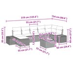 vidaXL Ensemble de canapé de jardin 8 pièces avec coussins Marron en poly rotin