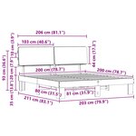 vidaXL Cadre de lit avec tête de lit rembourrée Gris foncé