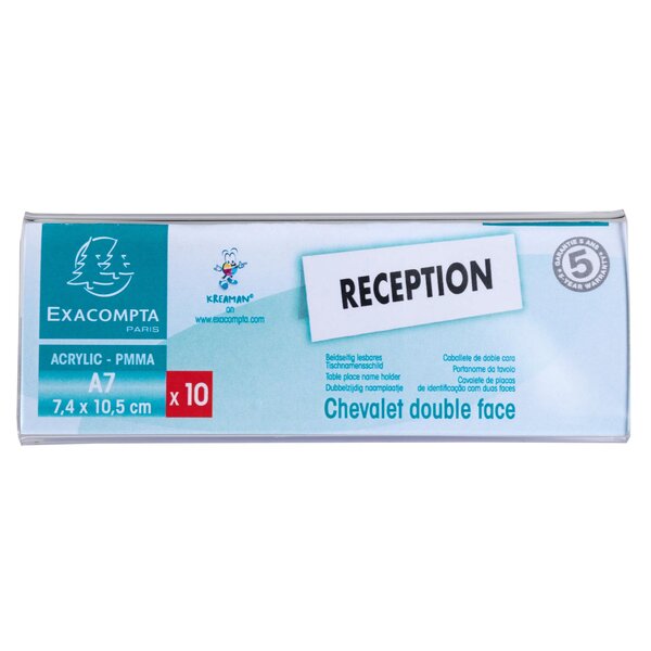 Lot De 10 Chevalets Double Face Horizontal A7 - Cristal - X 10 - Exacompta