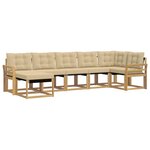 vidaXL Ensemble de canapés d'extérieur 7 pc Blanc et Beige
