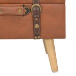 vidaXL Tabouret de rangement 40 cm marron pâle similicuir