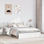 vidaXL Cadre de lit avec tête de lit sans matelas blanc 160x200 cm