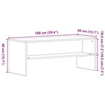 vidaXL Meuble TV chêne noir 100x40x40 cm bois d'ingénierie