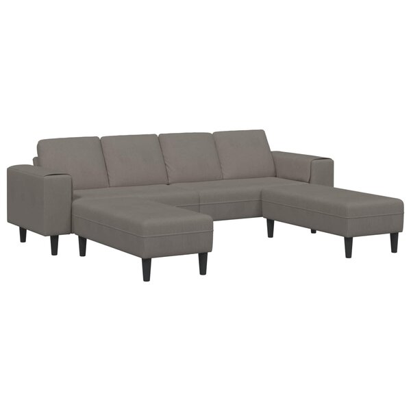 vidaXL Canapé Gris clair 250 x 188 x 76 cm Tissu en velours côtelé