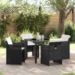 vidaXL Ensemble de salle à manger pour jardin 5 Pièces Noir Poly rotin