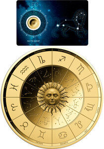 Monnaie LEO Zodiac Signs 1/1000 Oz Medaille Or