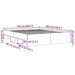 vidaXL Cadre de lit sans matelas noir 150x200 cm bois d'ingénierie