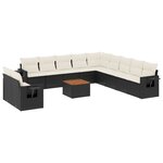 vidaXL Salon de jardin 12 Pièces avec coussins noir résine tressée