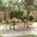 vidaXL Ensemble de Salle à Manger de Jardin en Rattan Poly Brown