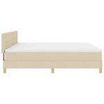 vidaXL Lit à ressorts avec coussin Crème 200 x 200 cm tissu