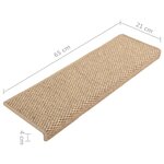 vidaXL Tapis d'escalier autocollants 15 Pièces 65x21x4 cm Sable