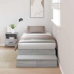 vidaXL Cadre de lit de rangement Gris Sonoma 90x200 cm