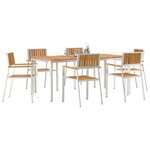 Ensemble de salle à manger de jardin 7 pièces en bois massif d'acacia vidaXL