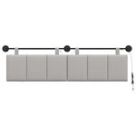 vidaXL Tête de lit suspendue Avec lumière LED Gris nuage Tissu