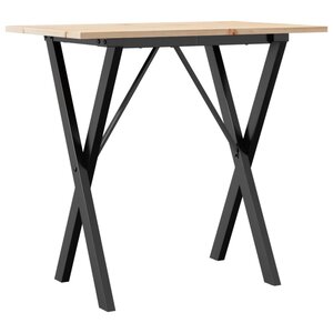 vidaXL Table à manger cadre en X 80x50x75 cm bois de pin massif acier