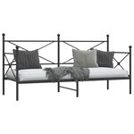 vidaXL Lit de repos sans matelas noir 90x190 cm acier