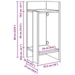 vidaXL Tables d'appoint 2 Pièces avec étagère noir 25 5x27x60 cm