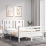 vidaXL Cadre de lit sans matelas blanc 120x200 cm bois massif