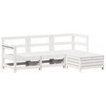 vidaXL Salon de jardin 4 Pièces blanc bois de pin massif