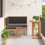 vidaXL Ensemble de banc de jardin 2 Pièces Marron Bois d'acacia massif