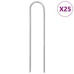 vidaXL Piquets de sol en forme de U 25 Pièces 15x3 5 cm acier galvanisé