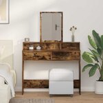 vidaXL Coiffeuse Chêne fumé 100 x 41 x 140 cm Bois d'ingénierie