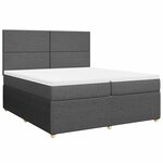vidaXL Sommier à lattes de lit avec matelas Gris foncé 200x200cm Tissu