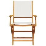 vidaXL Ensemble de bistro 3 Pièces blanc crème tissu et bois massif