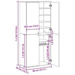 vidaXL Haut de Mobilier avec étagère chêne artisanal 80 x 39 x 178 cm