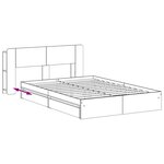 vidaXL Cadre de lit avec rangement avec tiroir Chêne fumé 135 x 190 cm