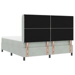 Lit Box Spring vidaXL avec Matelas et Lumière LED Gris clair 180x200 cm Velours