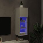 vidaXL Meuble TV avec lumières LED blanc 30 5x30x90 cm