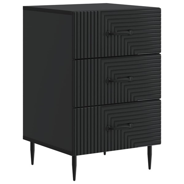 vidaXL Cabinet de chevet Noir 43 x 41 x 66 5 cm Bois d'ingénierie