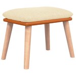 vidaXL Chaise à bascule avec tabouret Blanc crème Tissu