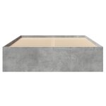 vidaXL Cadre de lit gris béton 135x190 cm bois d'ingénierie