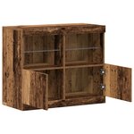 vidaXL Meuble de rangement avec lumières LED Bois ancien 81x37x67 cm