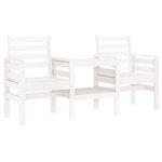 vidaXL Banc de jardin avec table 2 places blanc bois massif de pin