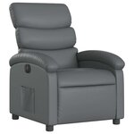 vidaXL Fauteuil inclinable électrique Gris Similicuir
