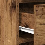 Ensemble de coiffeuse 2 pièces avec LED en bois vieilli en bois d'ingénierie