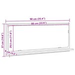 vidaXL Étagère miroir Chêne Noir 90 x 10.5 x 37 cm Bois d'ingénierie