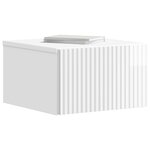 vidaXL Cabinet de chevet mural 2 Pièces Blanc brillant 33 x 34 5 x 20 cm