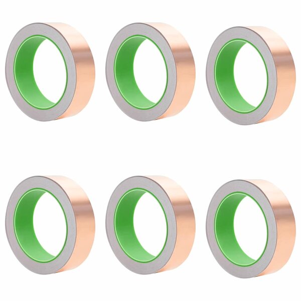 vidaXL Ruban en Cuivre Double Face 6 Pièces Cuivre 2000 x 3 cm Cuivre