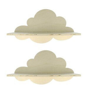 2 étagères en bois nuage 39 cm